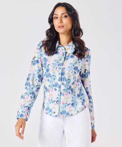 Breezey Blue Printed Shirt